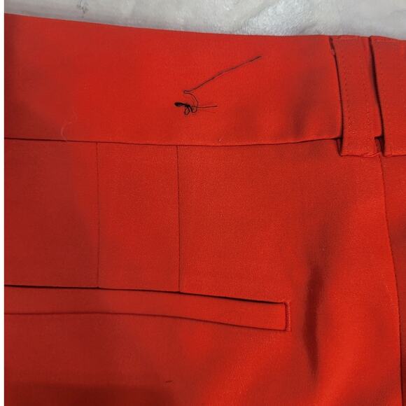 Express Orange/Red Editor Low Rise Straight Cuffed Ankle Dress Pants - Size 0 - Picture 5 of 5